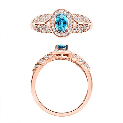 Cambodian Blue Zircon / Rose Gold Over Sterling Silver / 10 - Product card gallery slide 4 (10178020704569)