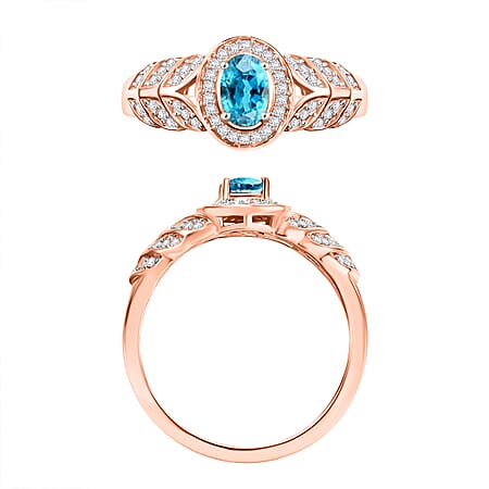 Cambodian Blue Zircon / Rose Gold Over Sterling Silver / 10 - Product card gallery slide 4 (10178020704569)