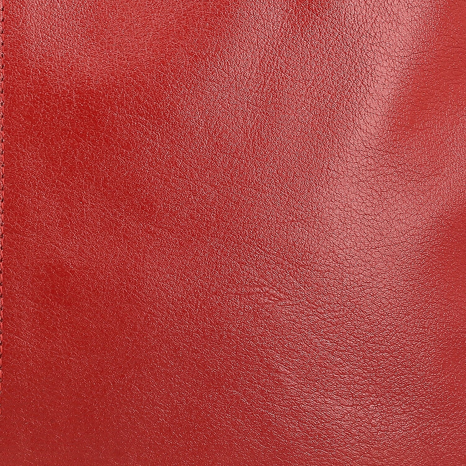 Red Genuine Leather RFID Protected Tote Bag with Adjustable Detachable Shoulder Strap