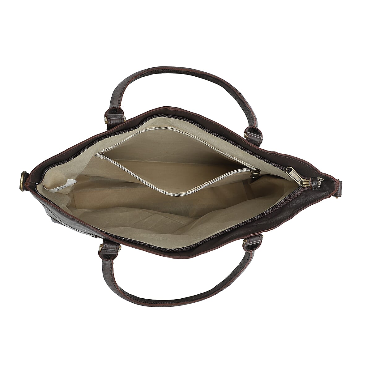 Dark Brown Genuine Leather RFID Protected Tote Bag with Adjustable Detachable Shoulder Strap  image number 6