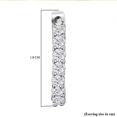 Luxuriant Lab Grown Diamond G-H SI 2.00 ctw Hoop Earrings in Rhodium Over Sterling Silver