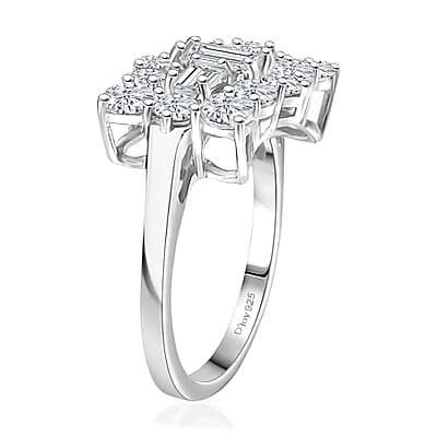 D'Joy Golconda Topaz 2.70 ctw Boat Ring in Platinum Over Sterling Silver (Size 10.0) 
