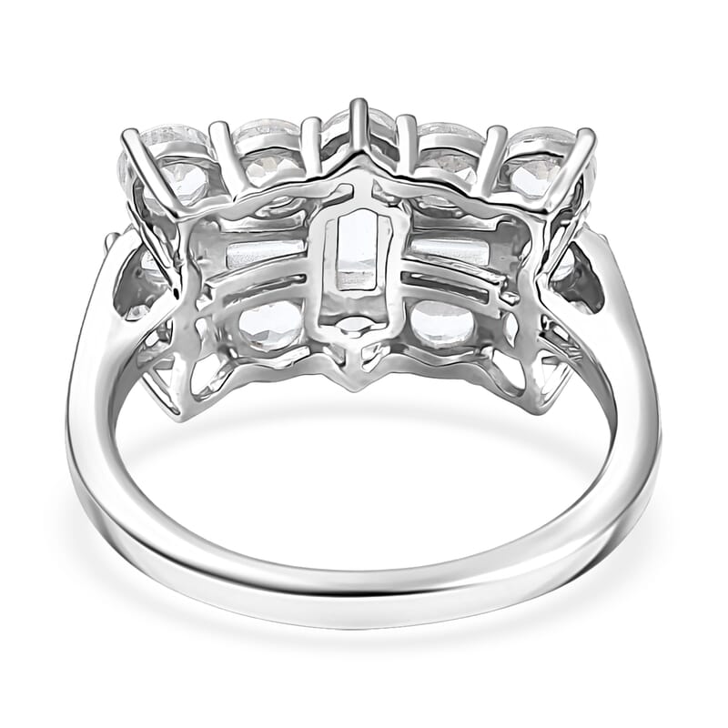 D'Joy Golconda Topaz 2.70 ctw Boat Ring in Platinum Over Sterling Silver (Size 10.0) 