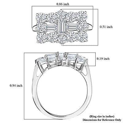 D'Joy Golconda Topaz 2.70 ctw Boat Ring in Platinum Over Sterling Silver (Size 10.0) 
