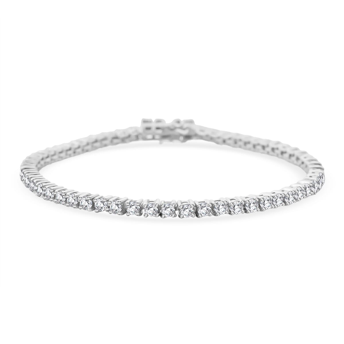 Luxuriant Lab Grown Diamond G-H SI 4.30 ctw Tennis Bracelet in Rhodium Over Sterling Silver (8.00 In) image number 0