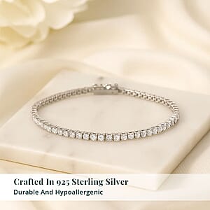 Luxuriant Lab Grown Diamond G-H SI 4.30 ctw Tennis Bracelet in Rhodium Over Sterling Silver (8.00 In)