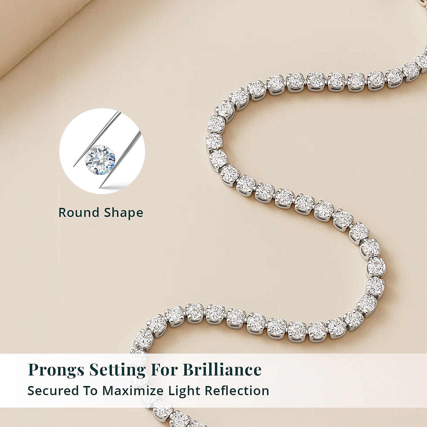 Luxuriant Lab Grown Diamond G-H SI 4.30 ctw Tennis Bracelet in Rhodium Over Sterling Silver (8.00 In)