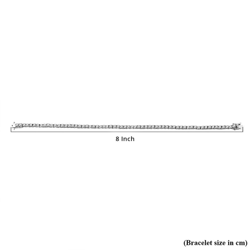 Luxuriant Lab Grown Diamond G-H SI 4.30 ctw Tennis Bracelet in Rhodium Over Sterling Silver (8.00 In)