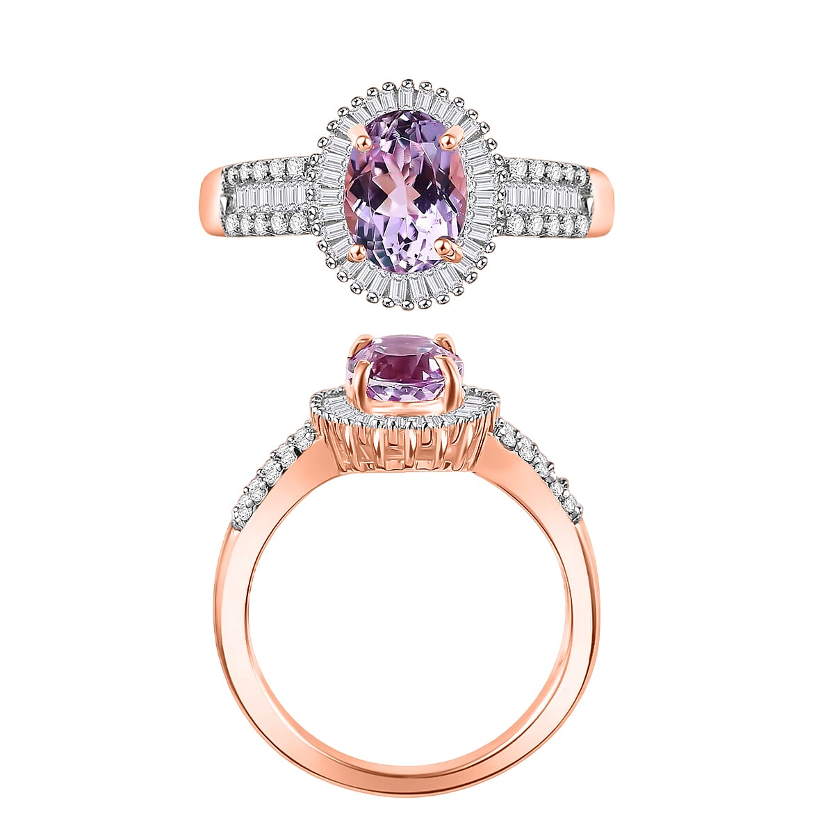 Martha Rocha Kunzite/AA/1.81/Rose Gold Over Sterling Silver / 10