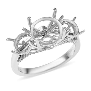 950 Platinum Lab Grown Diamond (E-F, VS) Mounting Ring (Size 6.5) 0.36 ctw