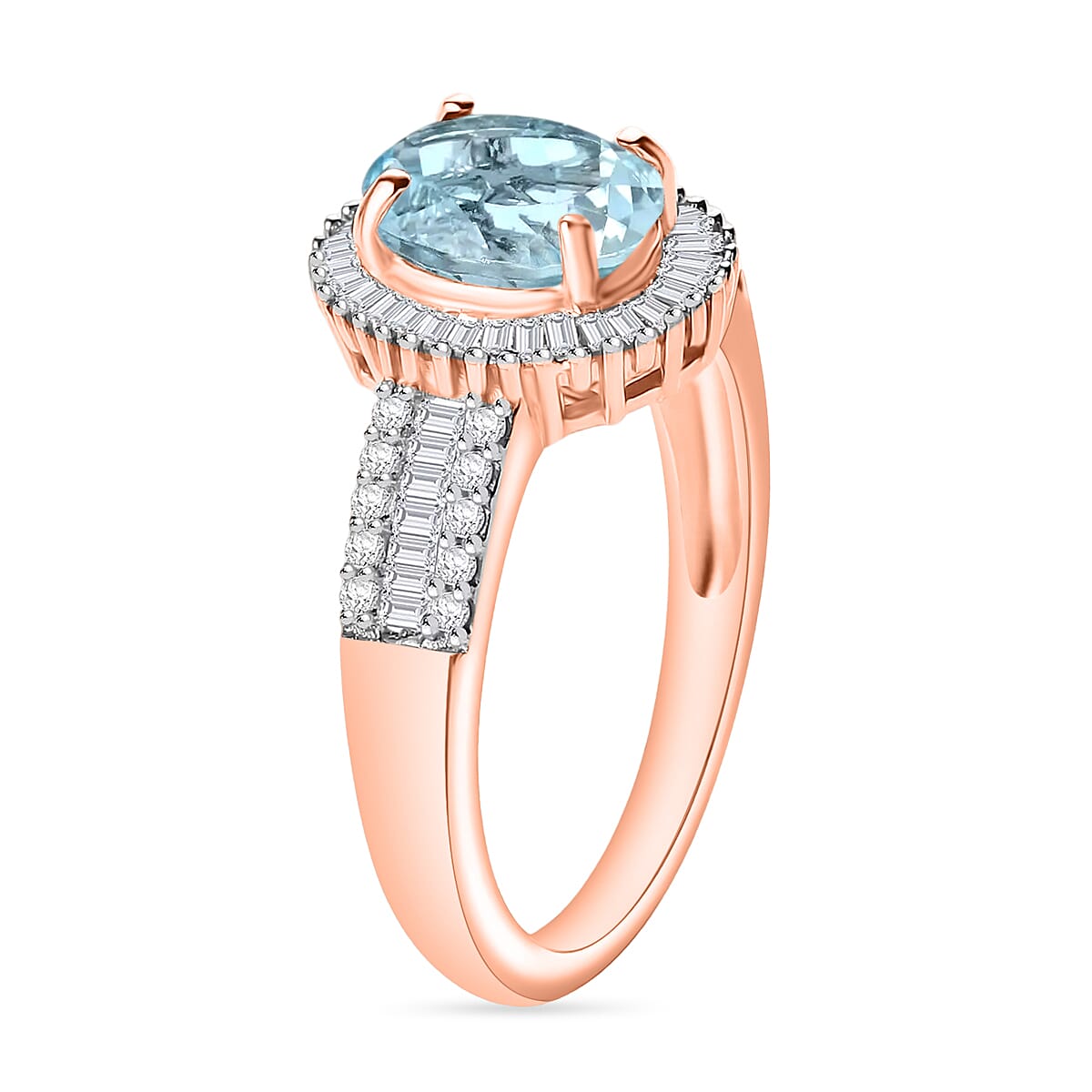 Buy Premium Mangoro Aquamarine and Diamond 1.71 ctw Halo