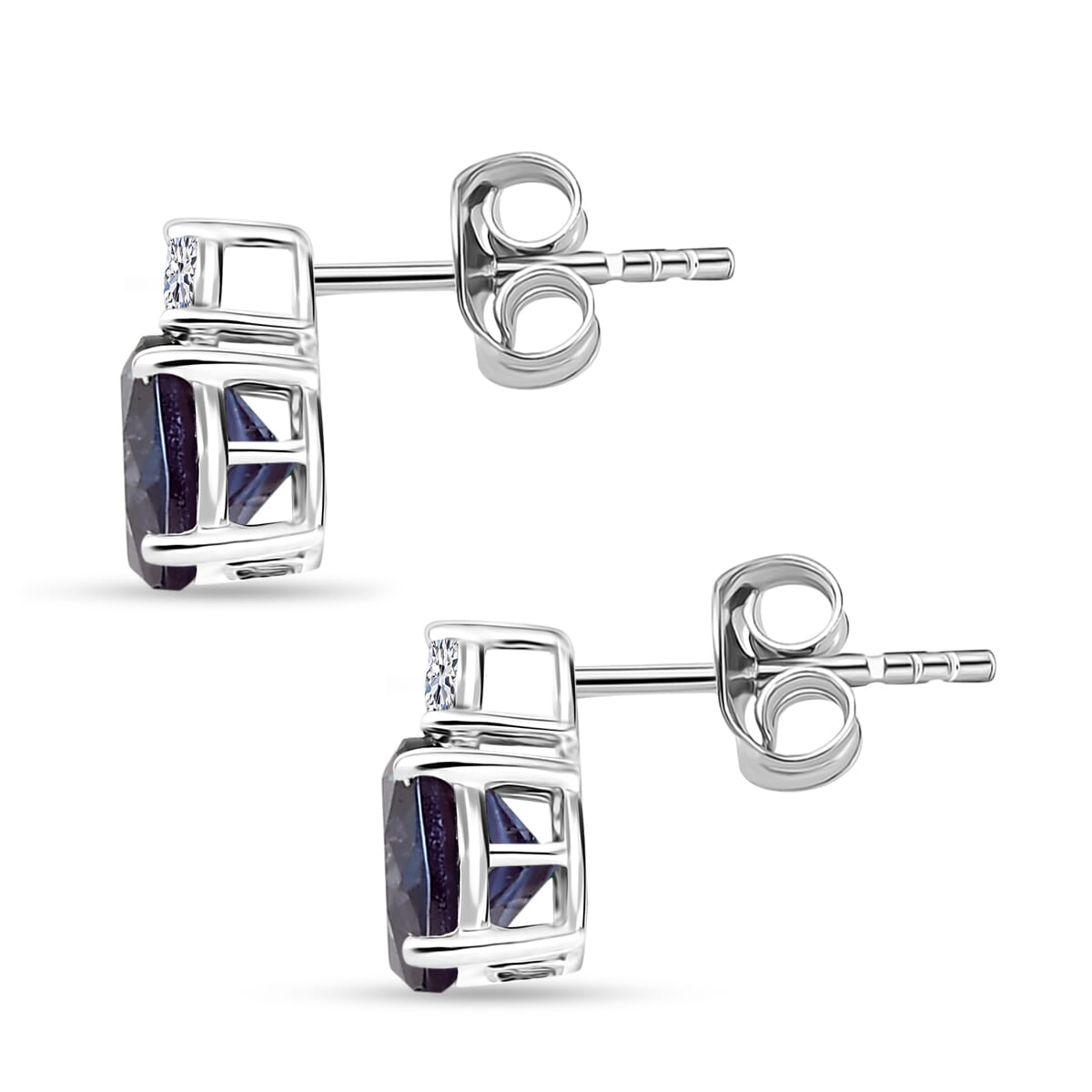 Certified & Appraised 10K White Gold AAA Luxuriant Lab Grown Alexandrite, Lab Grown Diamond (G-H, SI) Earrings 2.68 ctw image number 4