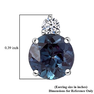 Certified & Appraised AAA Luxuriant Lab Grown Alexandrite and G-H SI Lab Grown Diamond 2.68 ctw Earrings in 10K White Gold