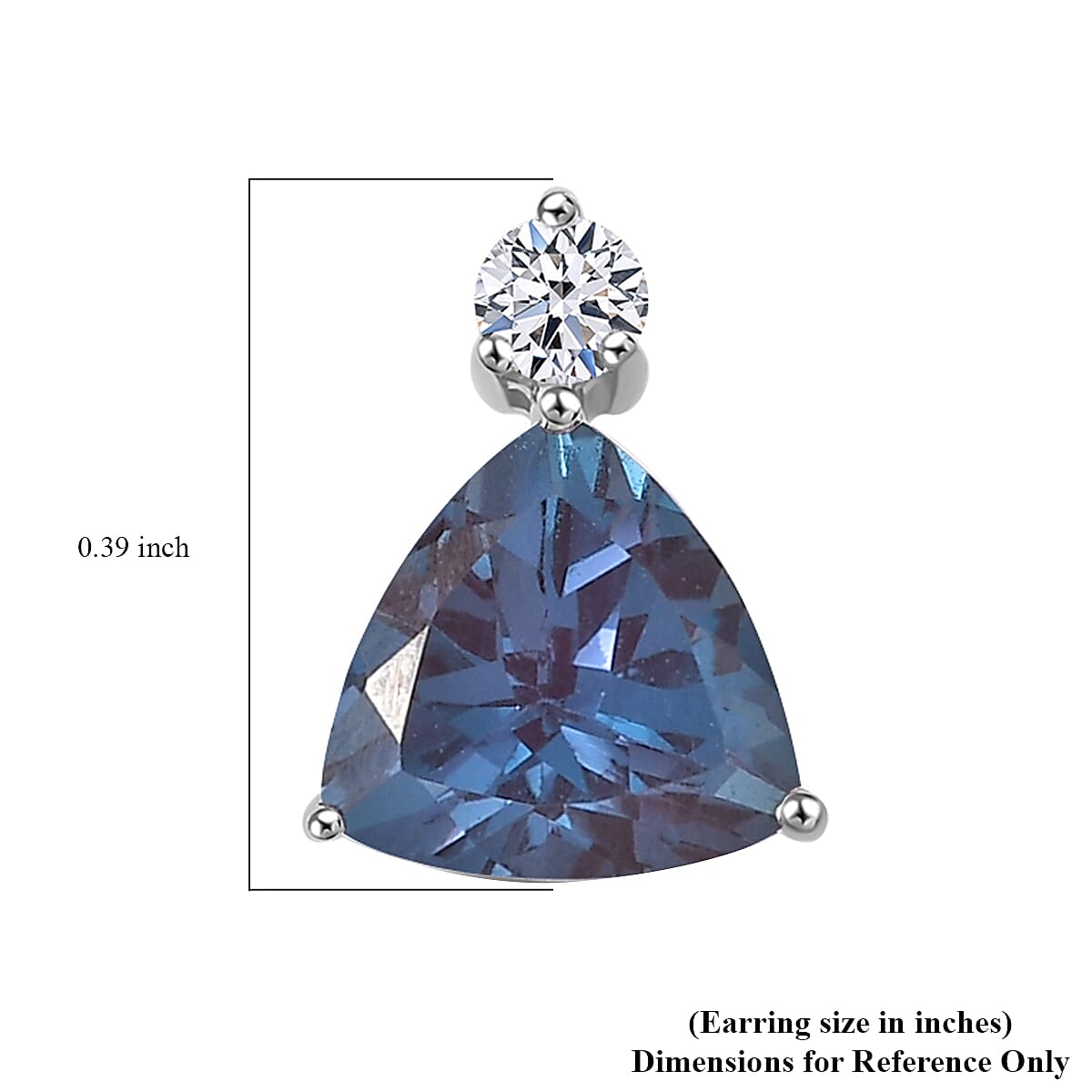 Certified & Appraised AAA Luxuriant Lab Grown Alexandrite and G-H SI Lab Grown Diamond 2.95 ctw Earrings in 10K White Gold image number 4