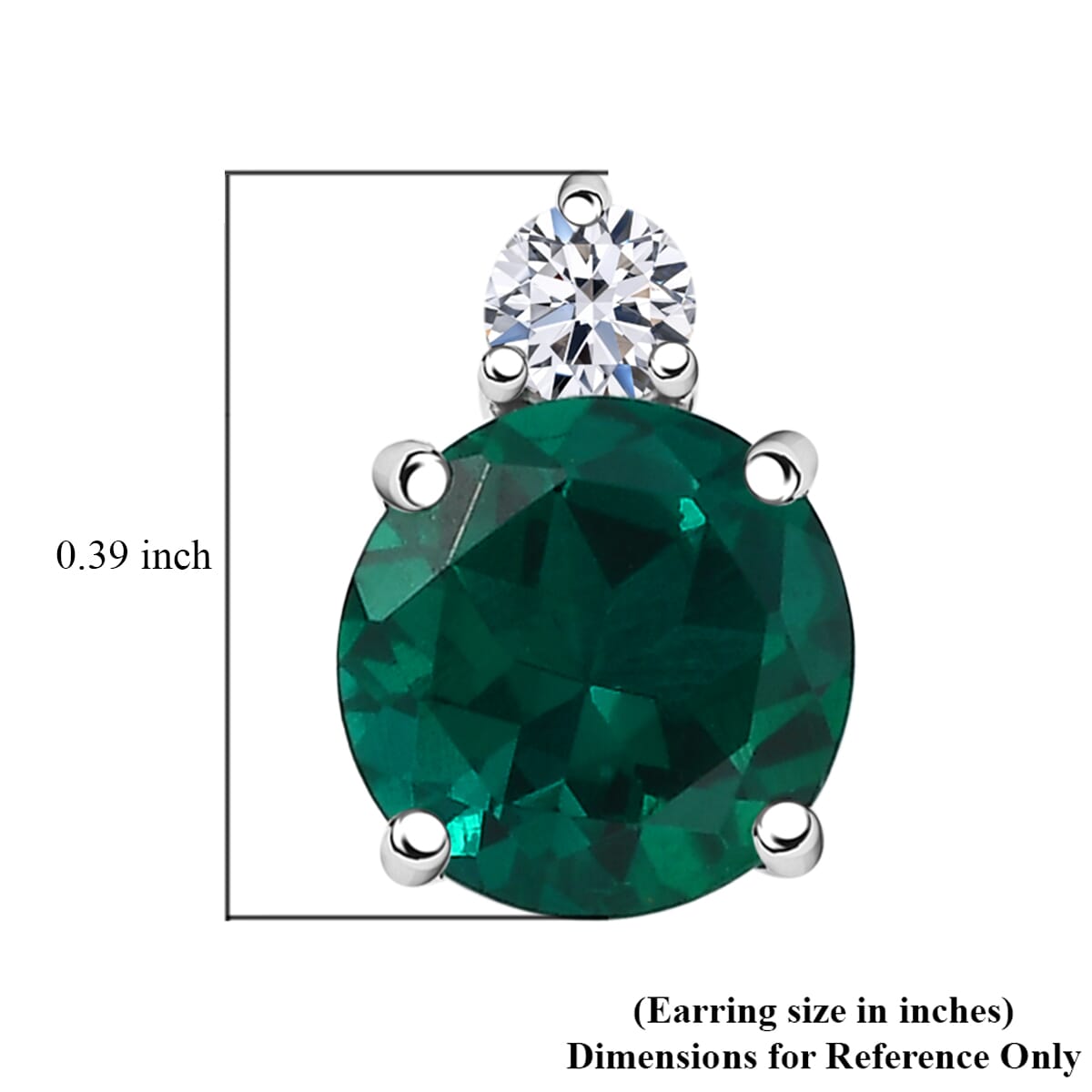 AAA Luxuriant Lab Grown Emerald and G-H SI Lab Grown Diamond 2.01 ctw Earrings in 10K White Gold image number 5