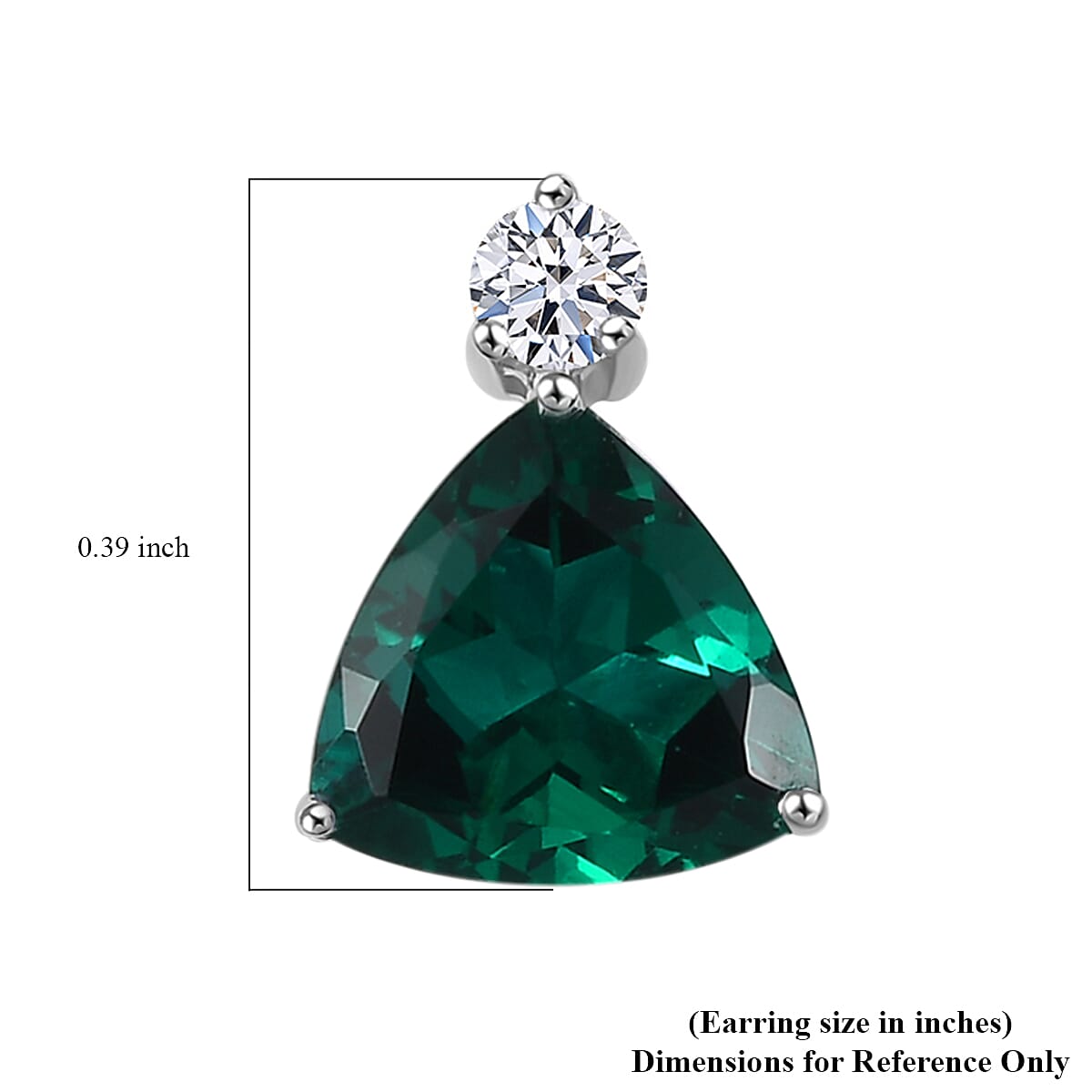 AAA Luxuriant Lab Grown Emerald and G-H SI Lab Grown Diamond 2.30 ctw Earrings in 10K White Gold image number 5
