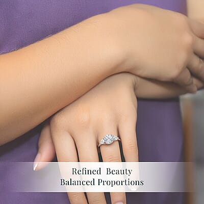 IGI Certified Luxuriant Lab Grown Diamond E-F VS 2.40 ctw Trinity Hidden Halo Ring in 950 Platinum (Size 10.0)
