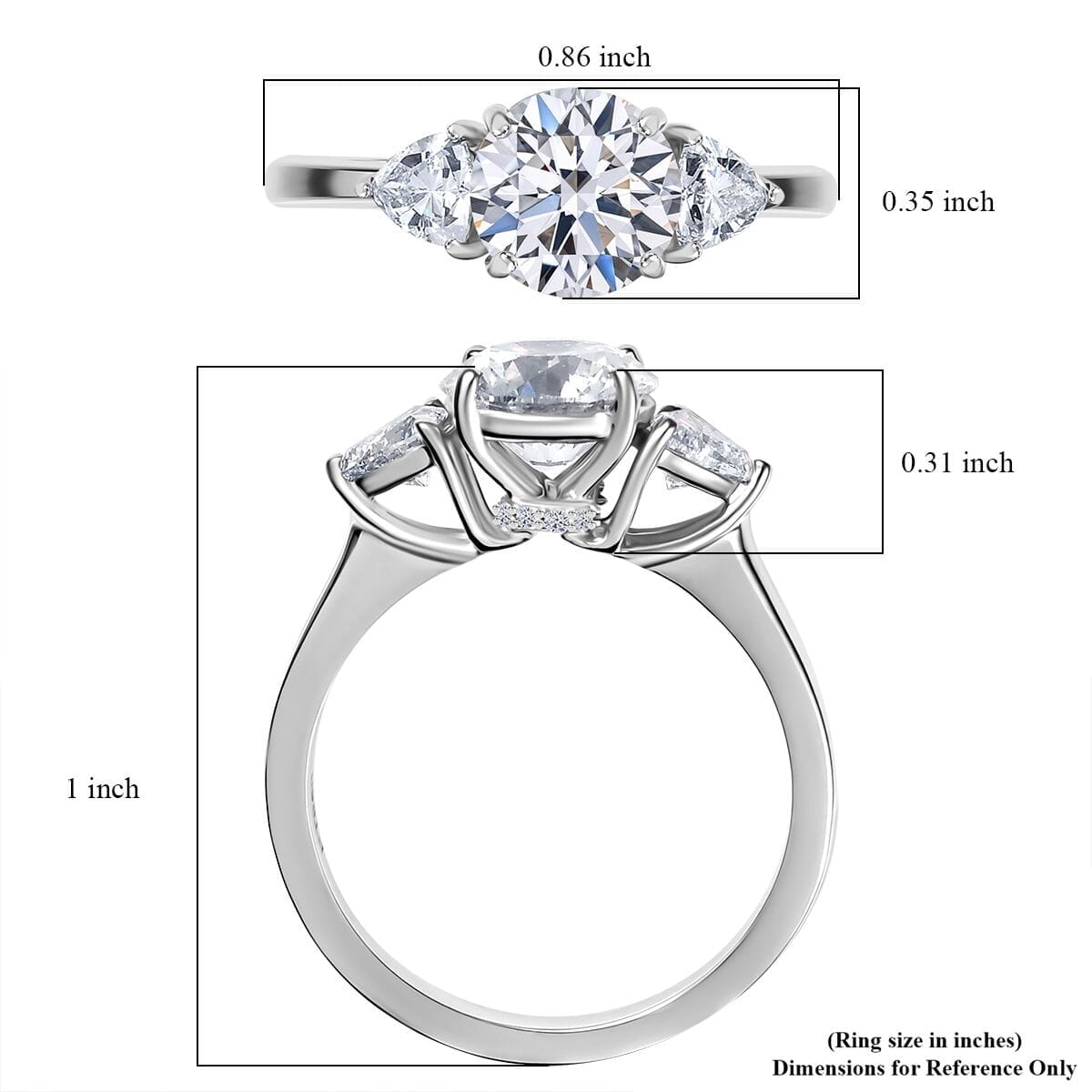 Luxuriant Lab Grown Diamond E-F VS 2.40 ctw Ring in 950 Platinum (Size 10.0) image number 5