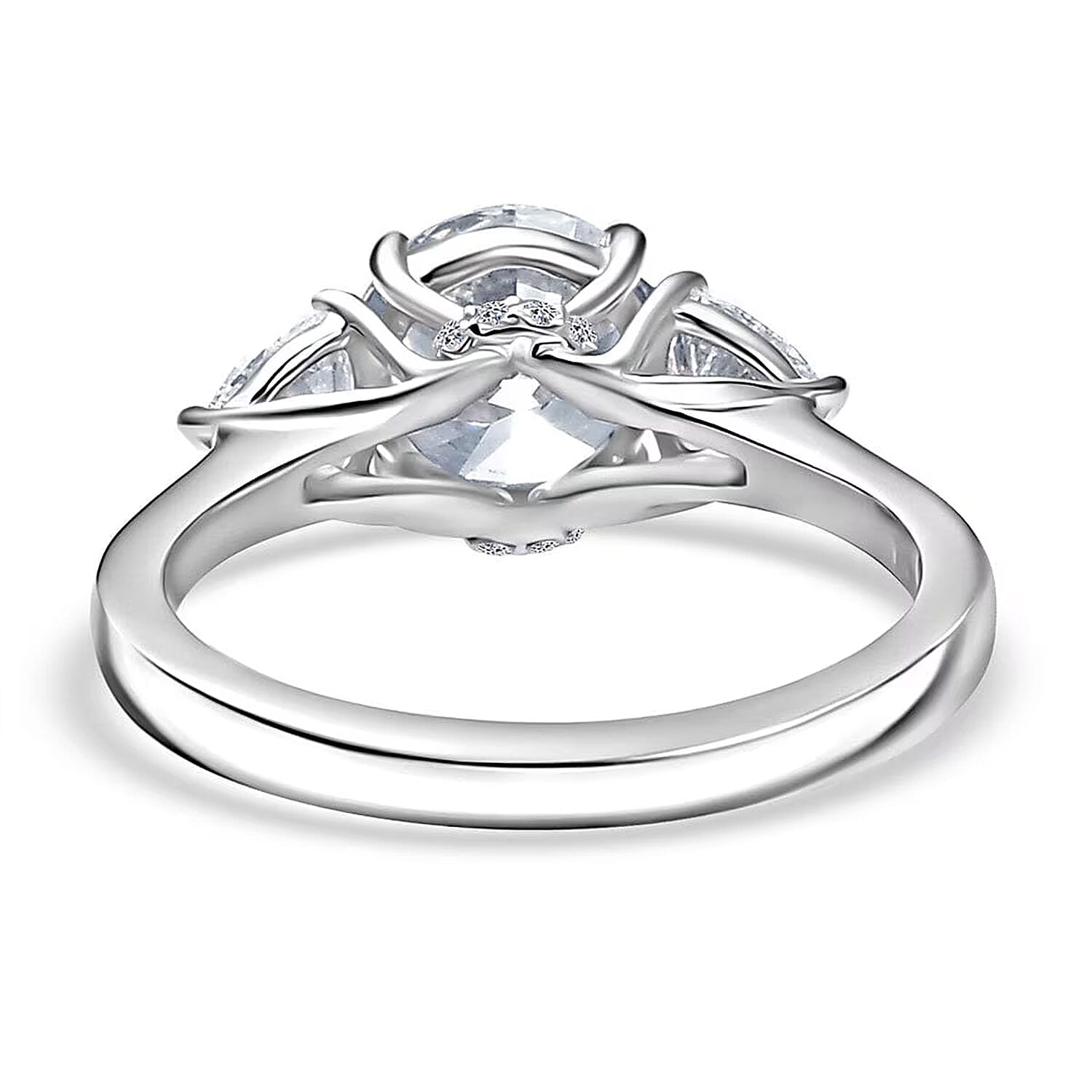 IGI Certified Luxuriant Lab Grown Diamond E-F VS 2.40 ctw Trinity Hidden Halo Ring in 950 Platinum (Size 10.0)