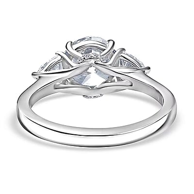 IGI Certified Luxuriant Lab Grown Diamond E-F VS 2.40 ctw Trinity Hidden Halo Ring in 950 Platinum (Size 10.0)