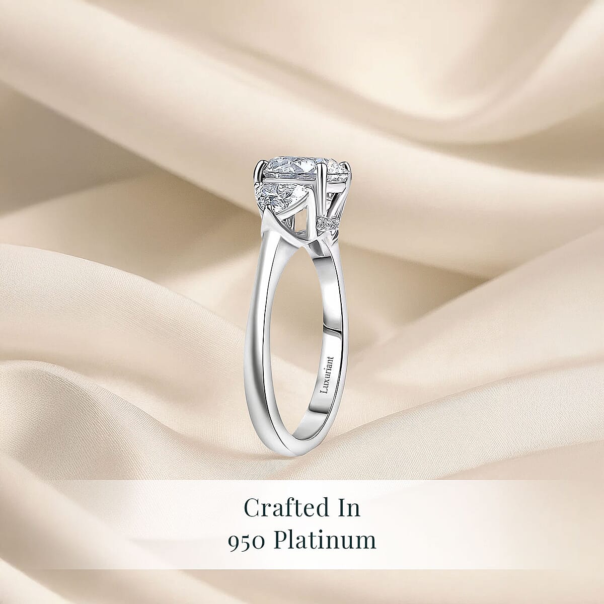 IGI Certified 950 Platinum Luxuriant Lab Grown Diamond (E-F, VS) Ring (Size 5.0) 2.40 ctw image number 2