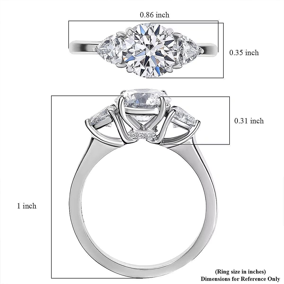 IGI Certified 950 Platinum Luxuriant Lab Grown Diamond (E-F, VS) Ring (Size 5.0) 2.40 ctw image number 6