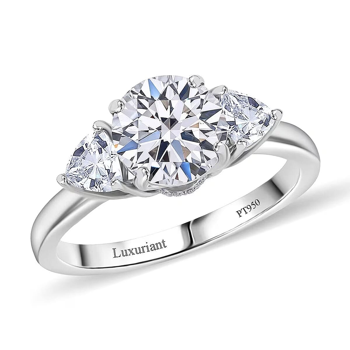 IGI Certified 950 Platinum Luxuriant Lab Grown Diamond (E-F, VS) Ring (Size 5.5) 2.40 ctw image number 0