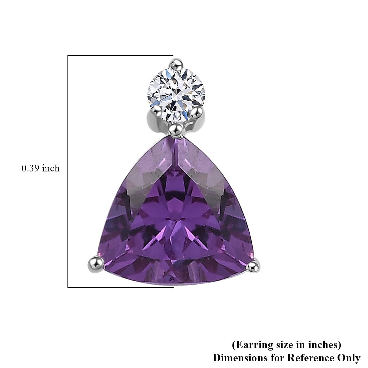 AAA Luxuriant Lab Grown Purple Sapphire and G-H SI Lab Grown Diamond 2.99 ctw Earrings in 10K White Gold  image number 4