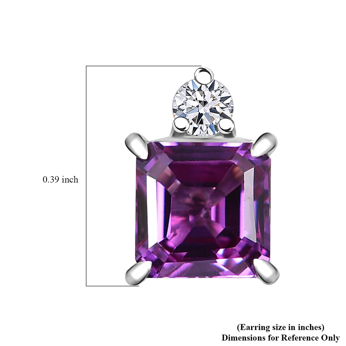 AAA Luxuriant Lab Grown Purple Sapphire and G-H SI Lab Grown Diamond 3.02 ctw Earrings in 10K White Gold image number 5
