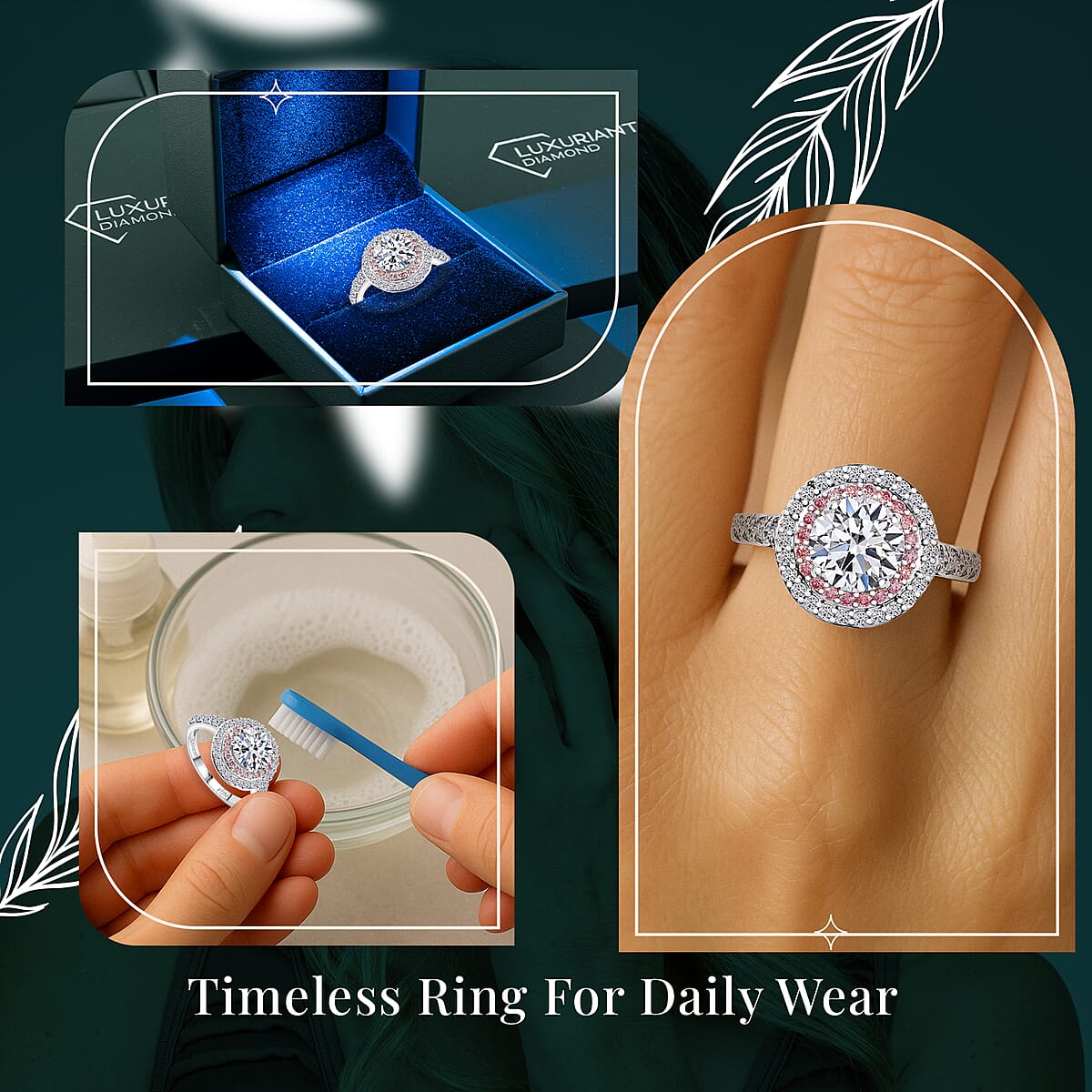 IGI Certified Luxuriant Lab Grown White and Pink Diamond VS 3.00 ctw Radiant Halo Ring in 950 Platinum (Size 9.0) (Del. In 12-15 Days) image number 6