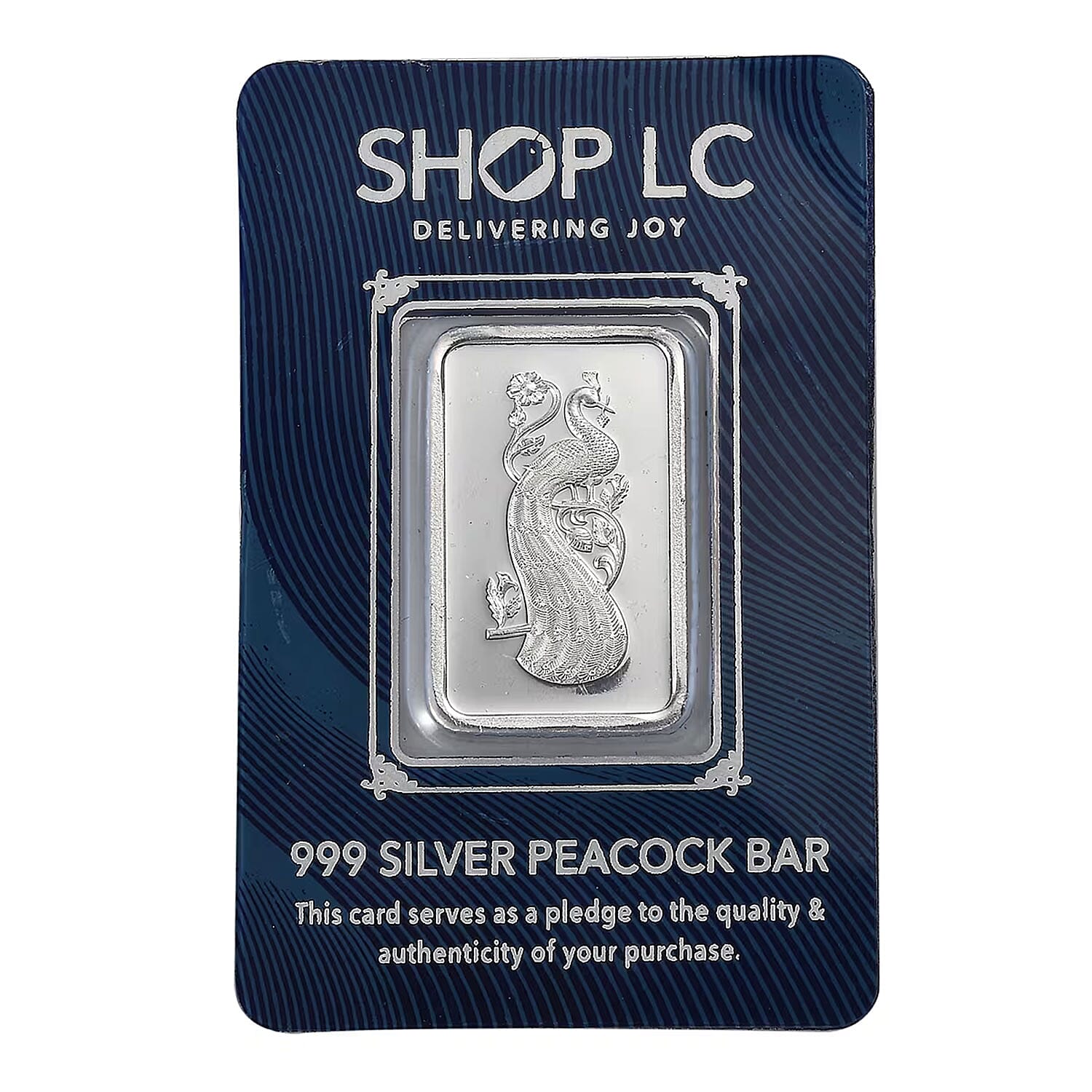  999 Fine Silver Beauty of Peacock Bar 10 Grams