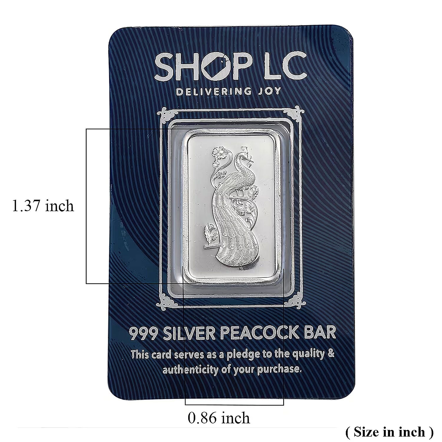  999 Fine Silver Beauty of Peacock Bar 10 Grams