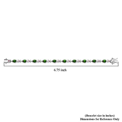 D'Joy Chrome Diopside and Orissa Rhodolite Garnet 5.50 ctw Butterfly Bracelet in Rhodium Over Sterling Silver (6.50 In)