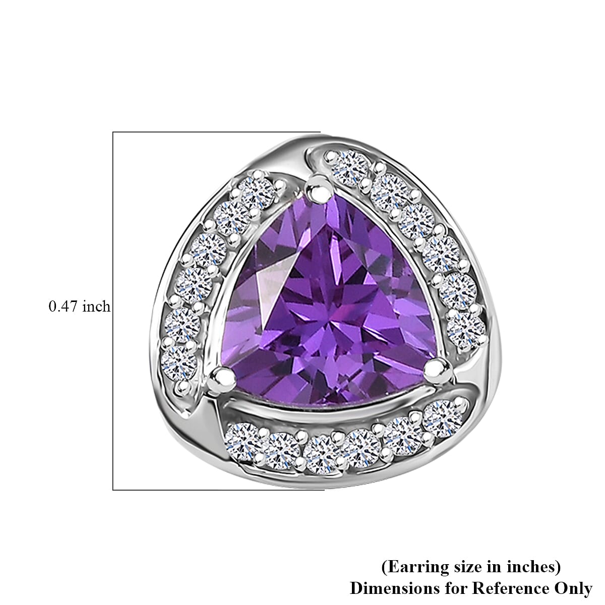 AAA Luxuriant Lab Grown Purple Sapphire and G-H SI Lab Grown Diamond 3.51 ctw Earrings in 10K White Gold image number 4