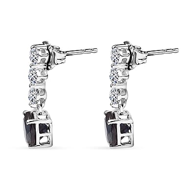 Certified & Appraised AAA Luxuriant Lab Grown Alexandrite and Lab Grown Diamond G-H SI 3.93 ctw Earrings in 10K White Gold