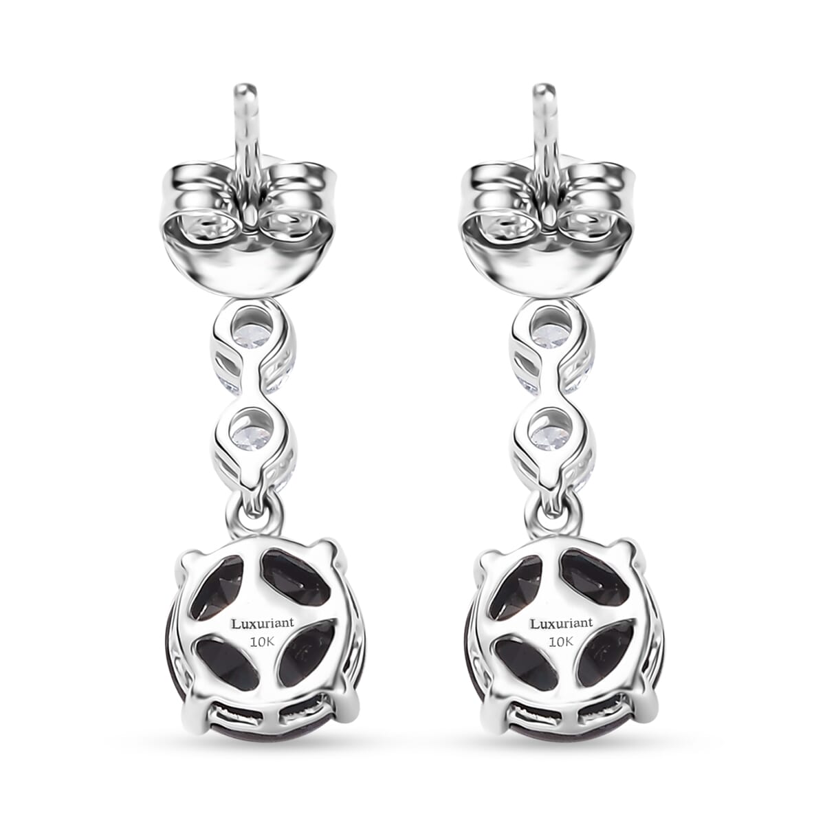Certified & Appraised AAA Luxuriant Lab Grown Alexandrite and G-H SI Lab Grown Diamond 3.93 ctw Earrings in 10K White Gold image number 5