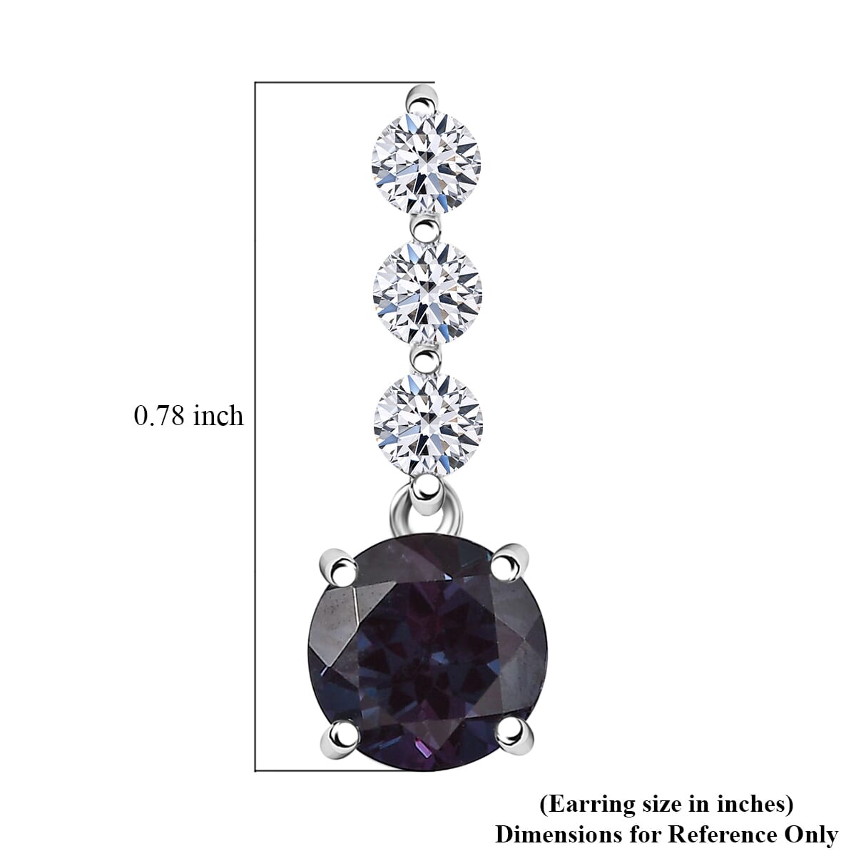 Certified & Appraised AAA Luxuriant Lab Grown Alexandrite and G-H SI Lab Grown Diamond 3.93 ctw Earrings in 10K White Gold image number 6