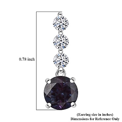 Certified & Appraised AAA Luxuriant Lab Grown Alexandrite and Lab Grown Diamond G-H SI 3.93 ctw Earrings in 10K White Gold