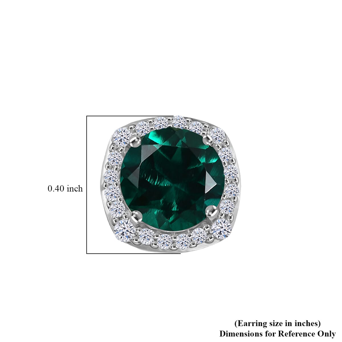 AAA Luxuriant Lab Grown Emerald and G-H SI Lab Grown Diamond 2.58 ctw Earrings in 10K White Gold image number 4