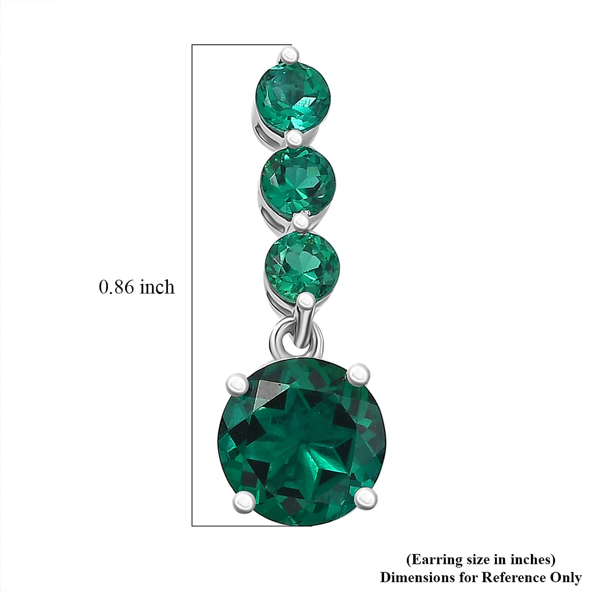 AAA Luxuriant Lab Grown Emerald 2.89 ctw Earrings in 10K White Gold image number 5