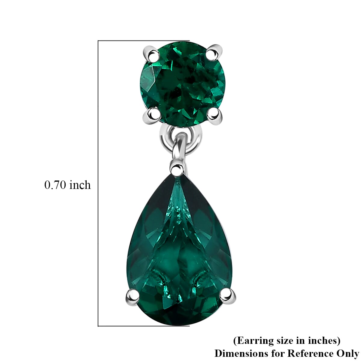 AAA Luxuriant Lab Grown Emerald 3.06 ctw Earrings in 10K White Gold image number 6