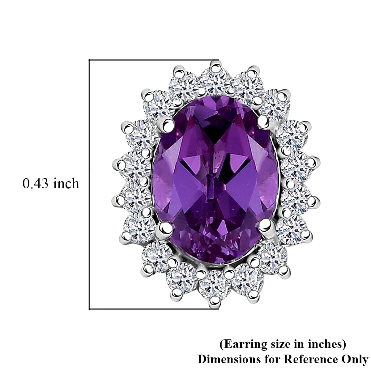 AAA Luxuriant Lab Grown Purple Sapphire and G-H SI Lab Grown Diamond 3.03 ctw Earrings in 10K White Gold (Del. in 10-12 Days) image number 5