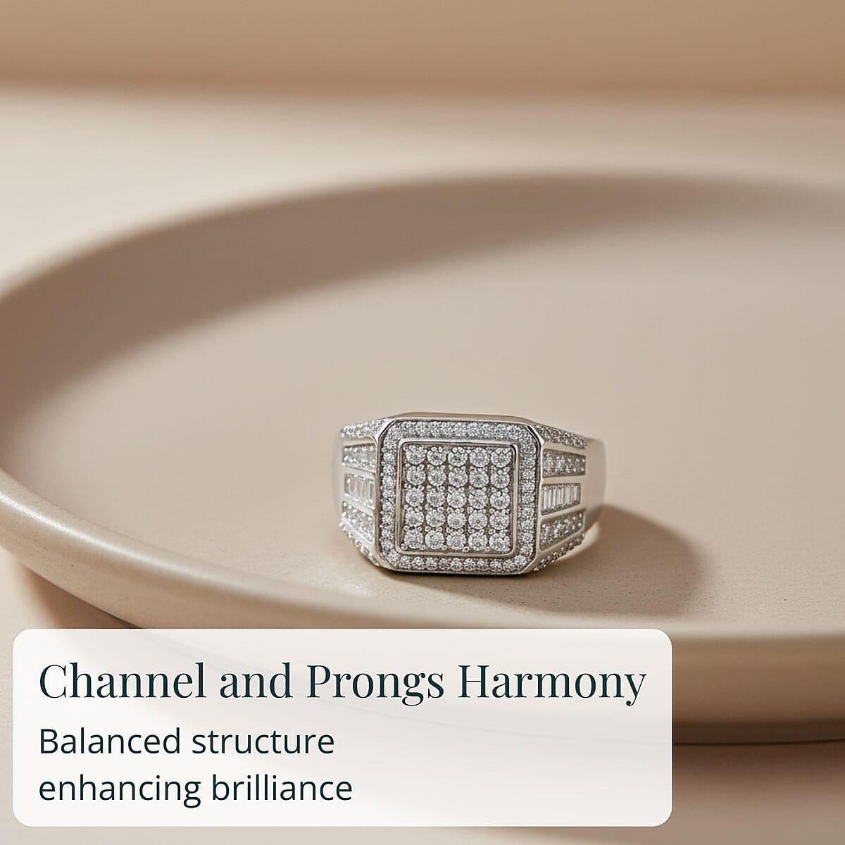 D'Joy Diamond 1.00 ctw Men's Ring in Rhodium Over Sterling Silver (Size 11.0) image number 4