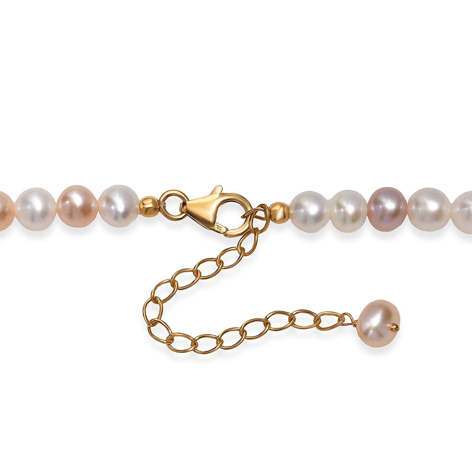 Multi Color Freshwater Pearl Sunrise Bloom Necklace in 18K Vermeil Yellow Gold Over Sterling Silver 18 Inches