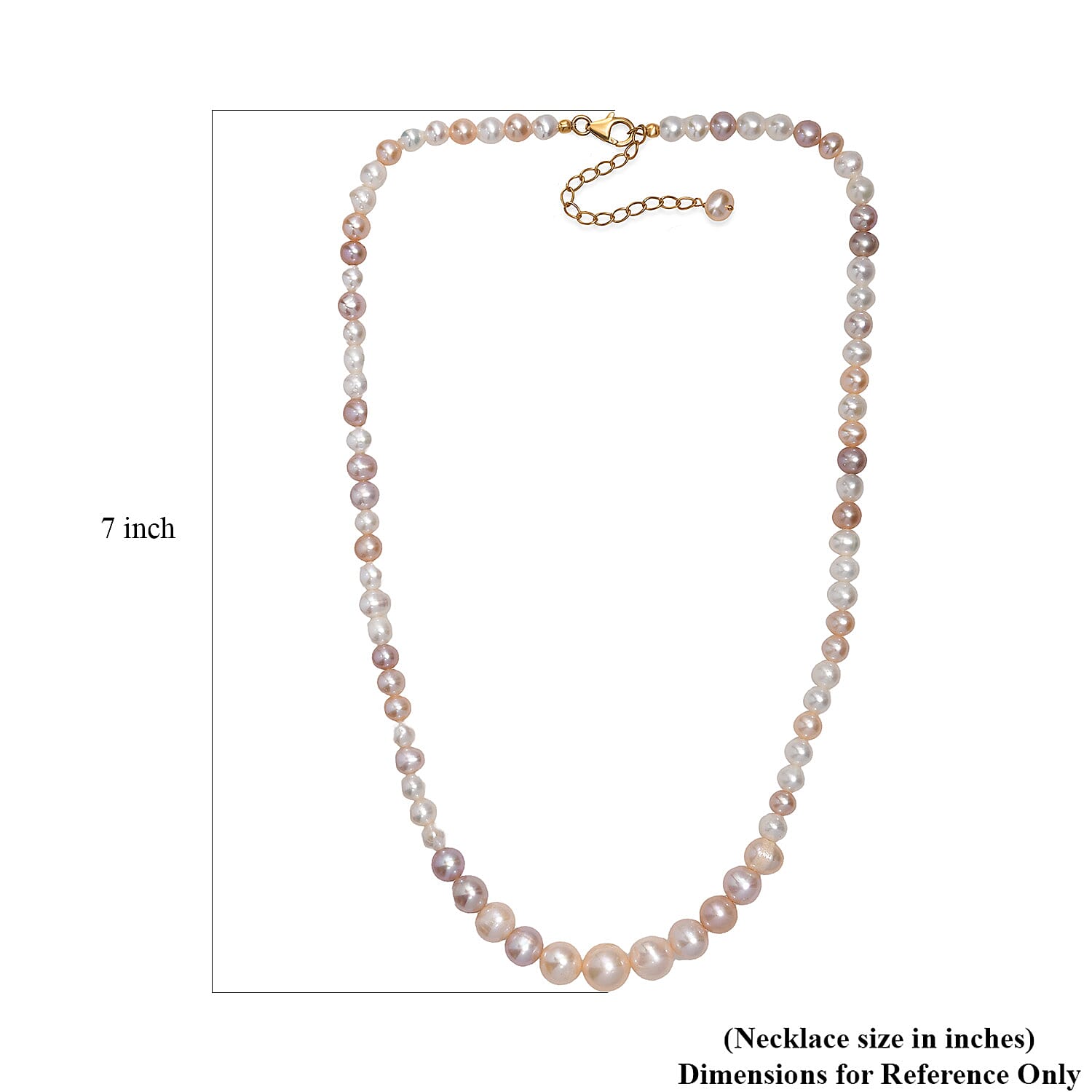 Multi Color Freshwater Pearl Sunrise Bloom Necklace in 18K Vermeil Yellow Gold Over Sterling Silver 18 Inches