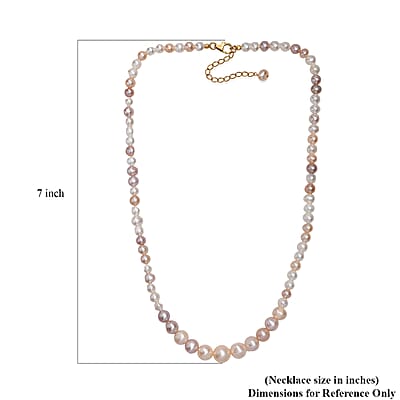 Multi Color Freshwater Pearl Sunrise Bloom Necklace in 18K Vermeil Yellow Gold Over Sterling Silver 18 Inches