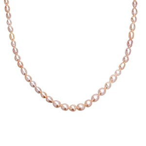 Pink Fresh Water Pearl 70.00 ctw Necklace in 18K Vermeil Yellow Gold Over Sterling Silver (18 Inches)
