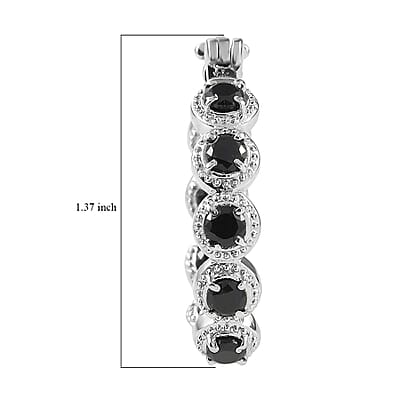 EverTrue Thai Black Spinel 4.00 ctw Hoop Earrings in Stainless Steel