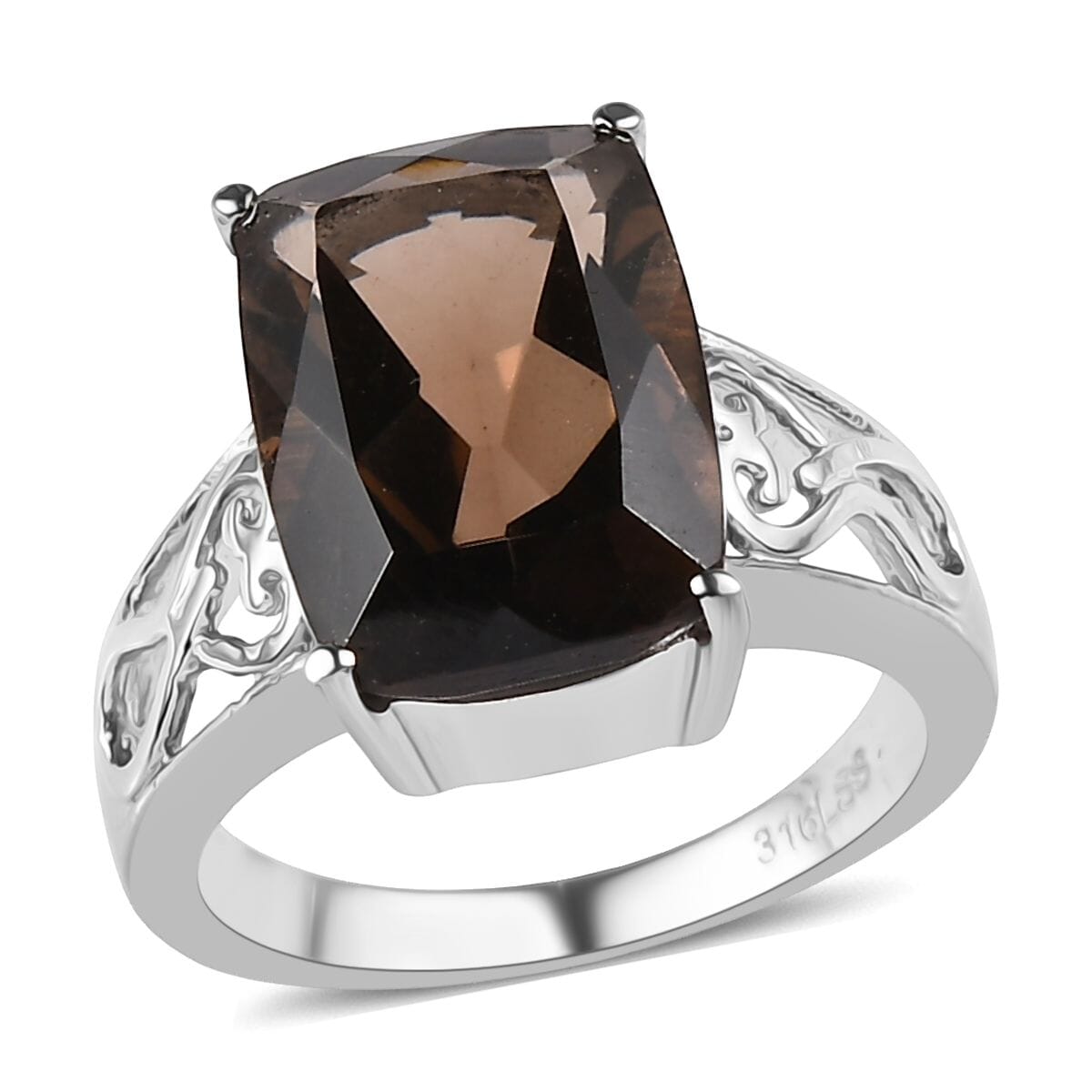 Brazilian Smoky Quartz 6.75 ctw Solitaire Ring in Stainless Steel (Size 10.0) image number 0