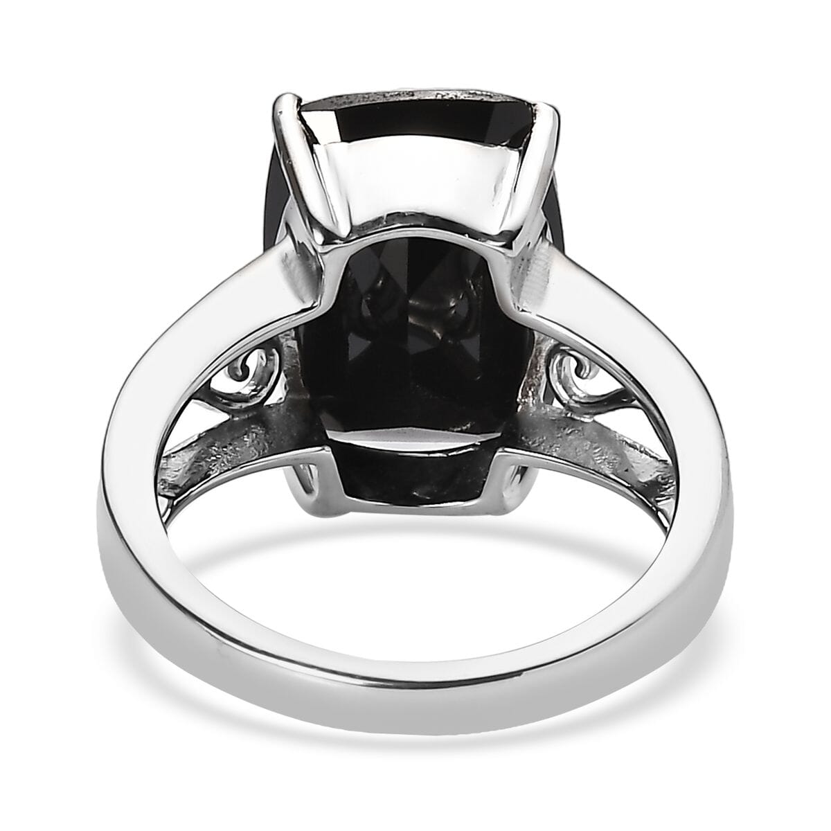 Thai Black Spinel 8.30 ctw Solitaire Ring in Stainless Steel (Size 10.0) image number 4